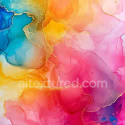 seamless Seamless 3D Alcohol Ink PBR Texture Featuring Vivid Multicolor Fluid Waves and Gold Veining texture 8k free download PBR
