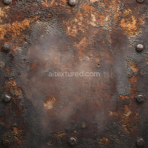 Seamless 3D PBR Rusted Metal Texture with Cracks, Holes, and Weathered Patina