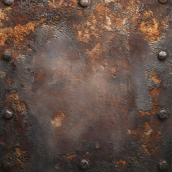 Rusted Metal with Cracks, Holes, and Weathered Patina seamless PBR texture preview