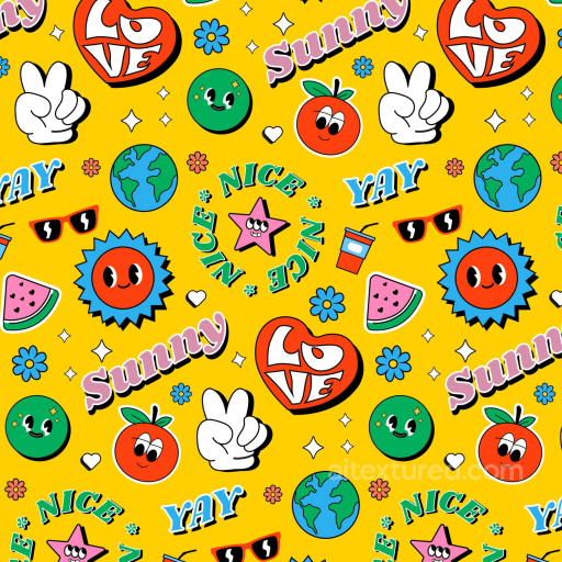 with Colorful Cartoon Happy Face Pattern seamless Happy Face pattern PBR texture
