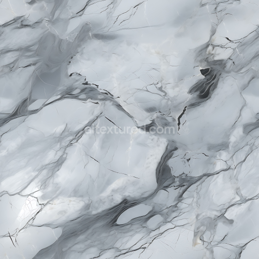 Seamless 3D Gray and Silver Marble Veined PBR Texture with Polished Finish