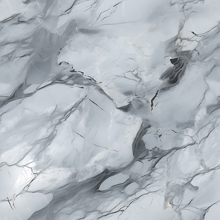 Gray and Silver Marble Veined with Polished Finish seamless PBR texture preview