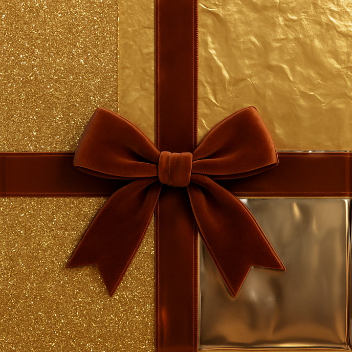 of Gold Foil Decorative Surface for Holidays seamless PBR texture preview