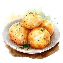 seamless Brazilian Pão de Queijo Breakfast Illustration with Cheese Bread texture 8k free download PBR