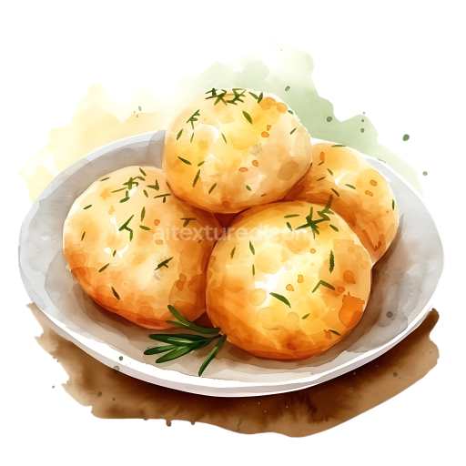 Brazilian Pão de Queijo Breakfast Illustration with Cheese Bread
