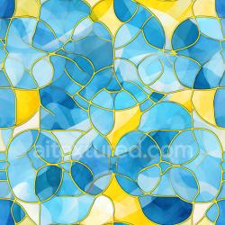 seamless Seamless 3D Blue and Yellow Marble Mosaic PBR Texture with Glossy Tiles texture 8k free download PBR