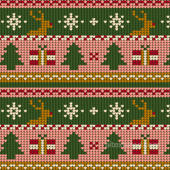 Knitted Christmas Sweater Pattern Texture with Reindeer and Trees All Christmas Digital paper texture preview
