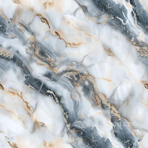 Arabescato Marble PBR Texture Featuring Blue-Gray and Gold Veining seamless Marble PBR texture