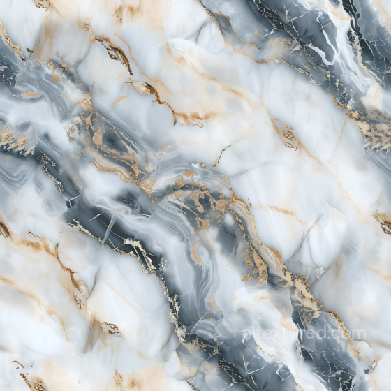 Arabescato Marble PBR Texture Featuring Blue-Gray and Gold Veining Marble texture preview