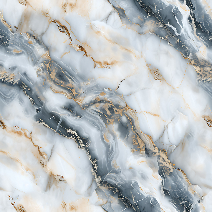 Arabescato Marble Featuring Blue-Gray and Gold Veining seamless PBR texture preview