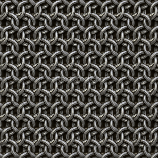 Seamless 3D Texture 8K PBR Chainmail With Steel Rings And Tight Weave