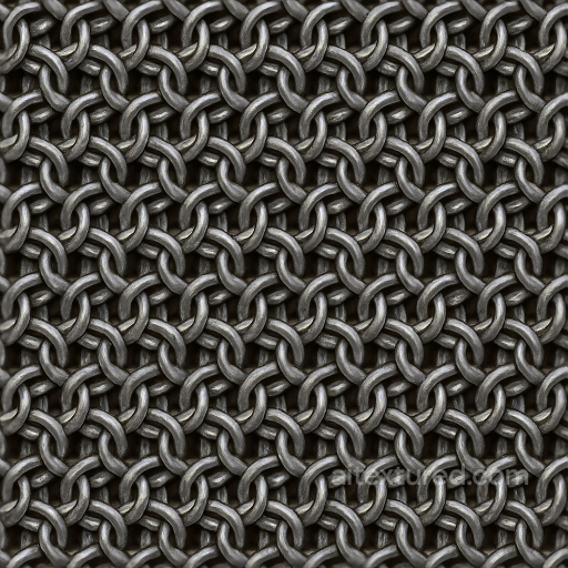 8K PBR Chainmail With Steel Rings And Tight Weave seamless Chainmail PBR texture
