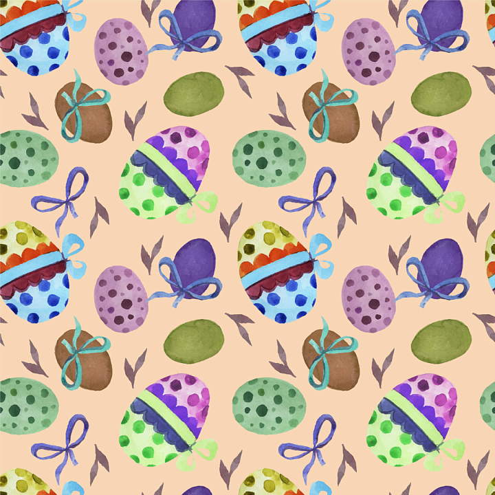 All Christmas Digital paper of Colorful Watercolor Easter Eggs Digital… seamless PBR texture preview
