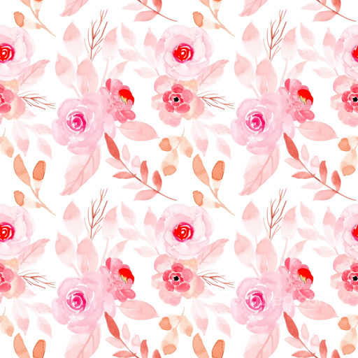 Pink Flower Watercolor Style Fabric Texture with Soft Floral Pattern seamless Pink Flower PBR texture