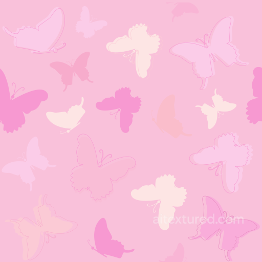 Of Pastel Pink Butterfly Fabric With Subtle Outlines seamless Baby girl PBR texture