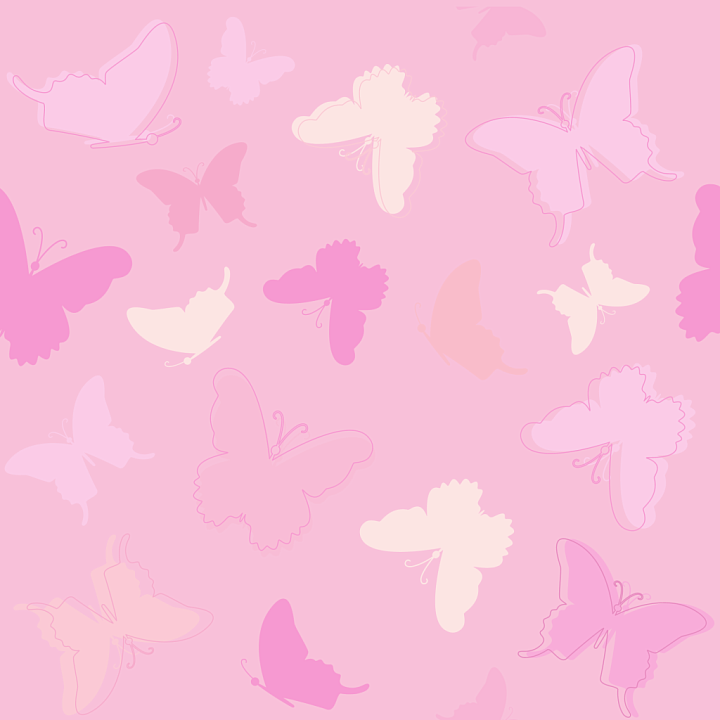 Of Pastel Pink Butterfly Fabric With Subtle Outlines seamless PBR texture preview