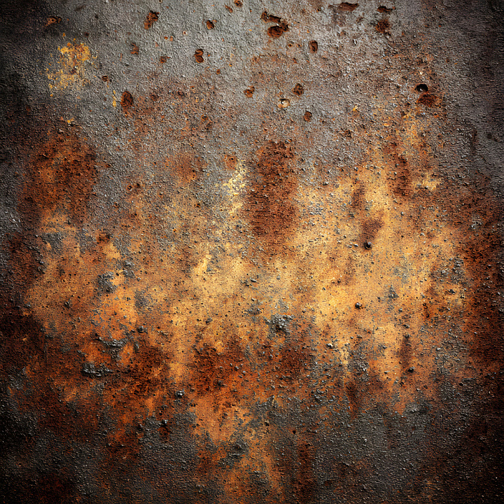 Rusty Metal with Corroded Holes and Cracks Material seamless PBR texture preview