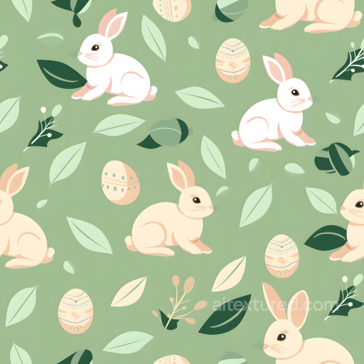 Easter Digital Paper Texture with Cute Bunnies and Decorative Eggs seamless All Easter Digital paper PBR texture