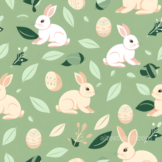 Easter Digital Paper Texture with Cute Bunnies and Decorative Eggs All Easter Digital paper texture preview