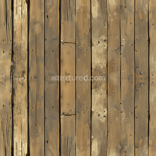 Seamless 3D PBR Texture of Weathered Wood Planks with Knots and Scratches