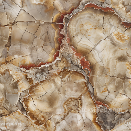 polished agate stone PBR texture with natural cracks and rich brown tones seamless Stone PBR texture
