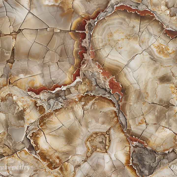 Polished Agate Stone With Natural Cracks And Rich Brown Tones seamless PBR texture preview