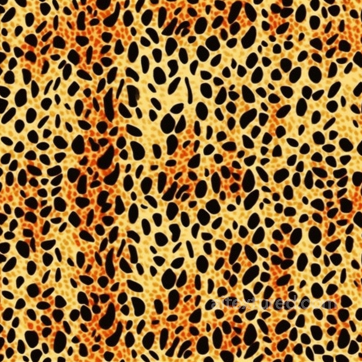 Vibrant Leopard Print Fabric Texture with Rich Orange and Yellow Tones seamless Leopard Print PBR texture