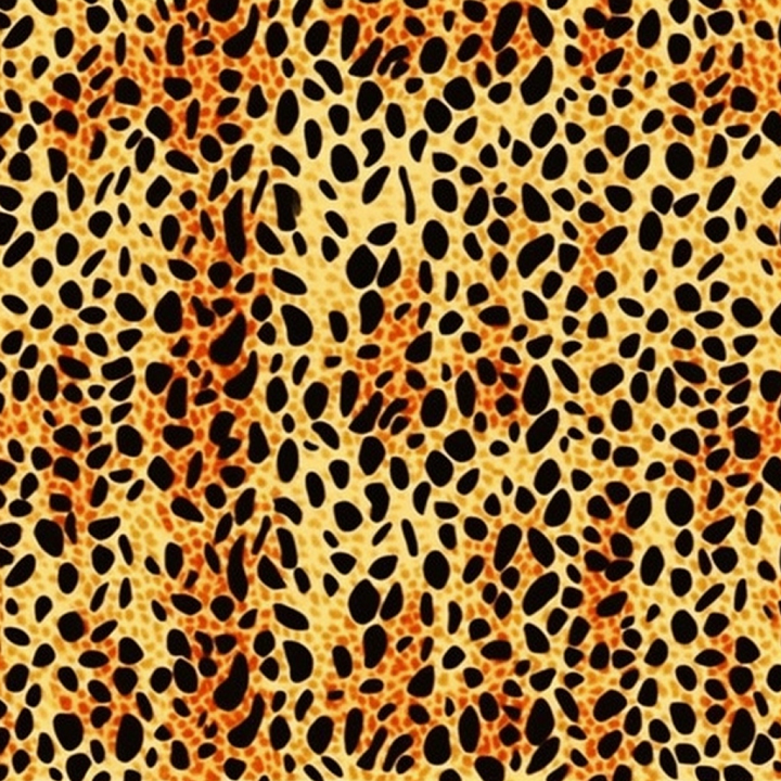 Vibrant Leopard Print Fabric with Rich Orange and Yellow Tones seamless PBR texture preview