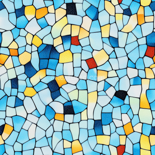 Seamless 3D Colorful Ceramic Mosaic PBR Texture with Irregular Tile Pattern texture preview
