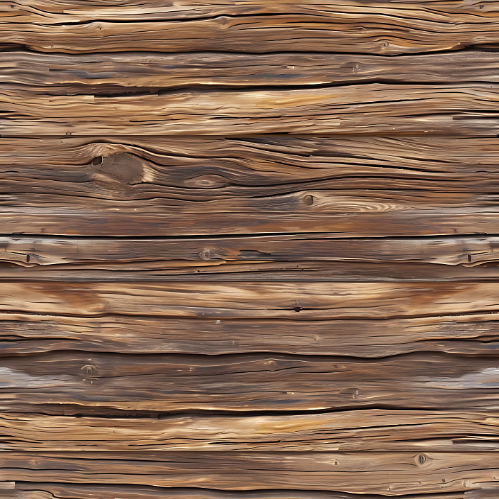 Weathered Rustic Wood Planks with Heavy Grain and Knots seamless PBR texture preview