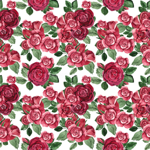 Pattern Bundle - Seamless 3D Pattern PBR Texture with Watercolor Rose Bouquet Motifs texture preview