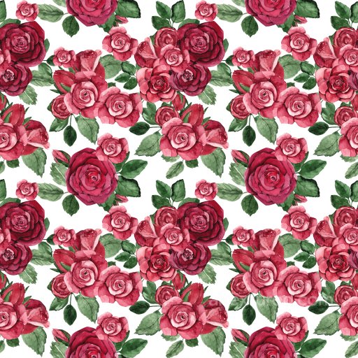 Pattern PBR Texture with Watercolor Rose Bouquet Motifs seamless Pattern Bundle PBR texture