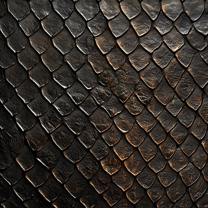 Reptilian Skin Featuring Dark Toned Detailed Scales seamless PBR texture preview