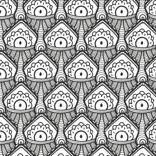 White & Black Texture of Intricate Black and White Ornamental Pattern seamless White & Black PBR texture
