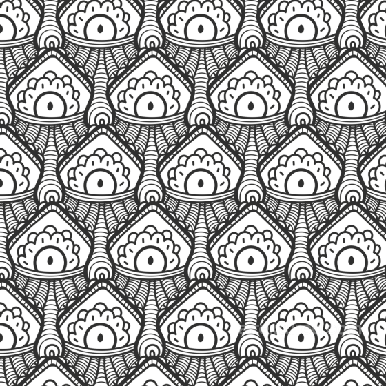White & Black Texture of Intricate Black and White Ornamental Pattern White & Black texture preview