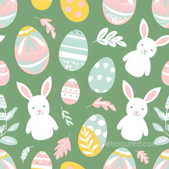 featuring Pastel Easter Eggs & Bunny Pattern All Easter Digital paper texture preview