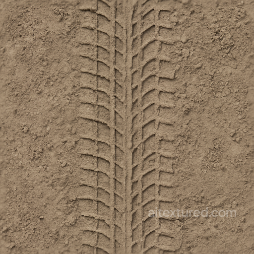 Dusty Tire Print Dirt Mud Mixture Tire Track Texture Tire Mark Closeup seamless Tire prints PBR texture