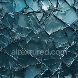 seamless Seamless 3D Cracked and Broken Glass PBR Texture with Blue Tint and Jagged Fractures texture 8k free download PBR
