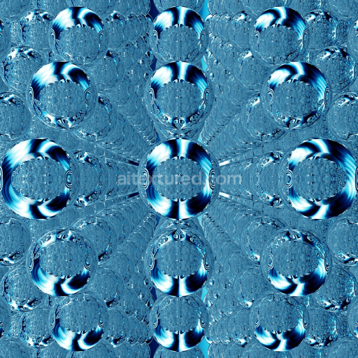 Seamless Blue Glass Bubble 3D PBR Texture