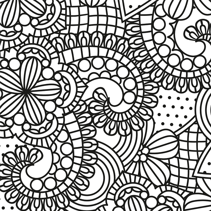 Featuring Black and White Ornamental Floral Paisley Pattern seamless PBR texture preview