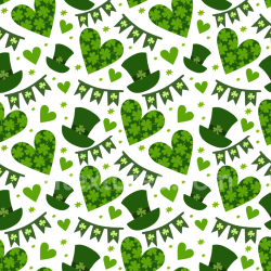 seamless Seamless 3D PBR St Patrick Digital Paper Texture with Shamrocks and Festive Green Icons texture 8k free download PBR