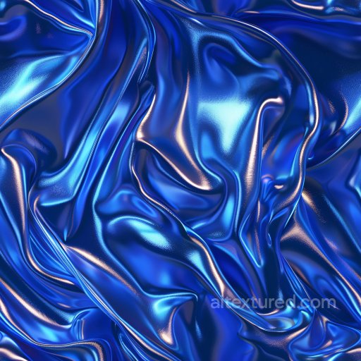 Seamless 3D PBR Texture of Glossy Blue Satin with Smooth Reflective Folds texture preview