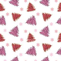 Pattern Bundle - Seamless 3D Pattern PBR Texture with Leopard Print Christmas Trees and Snowflakes texture preview