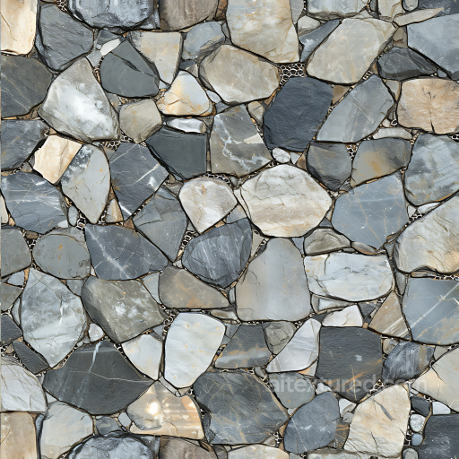 Slate Stone Wall PBR Texture with Natural Irregular Stones seamless Stone PBR texture