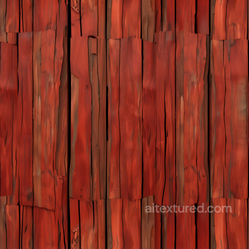 Rustic Red Stained Wood Planks Seamless Texture with Natural Grain and Weathered Surface seamless Wood PBR texture