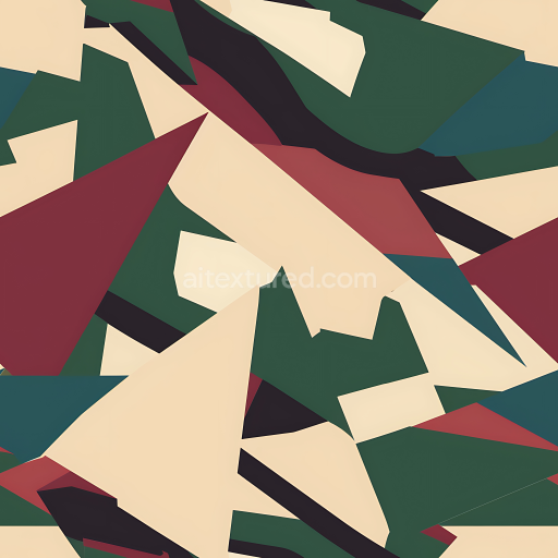 Seamless 3D Stylized Geometric Camouflage PBR Texture with Earthy Tones