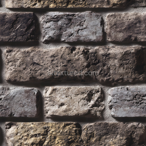 Seamless 3D Cracked Brick Wall PBR Texture with Rough Surface and Natural Color Variations