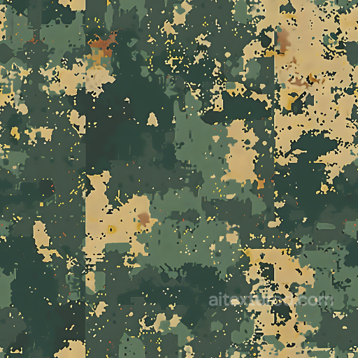 Woodland Digital Camouflage Fabric Texture with Organic Pixel Pattern seamless Color Camouflage PBR texture