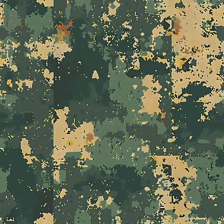 Woodland Digital Camouflage Fabric with Organic Pixel Pattern seamless PBR texture preview