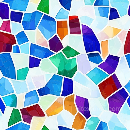 Colorful Irregular Mosaic Tiles Seamless Texture with Glossy Finish seamless Mosaic PBR texture